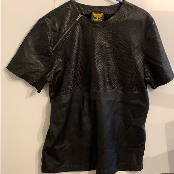 Exclusive Game Soft Black Leather Tunic Size M - Picture 1 of 9